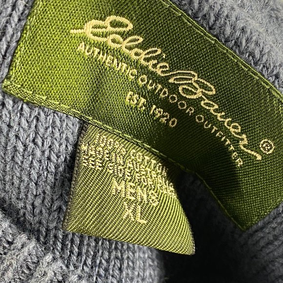 Vintage Eddie Bauer Men's Casual  Navy Blue Therma - Picture 5 of 6